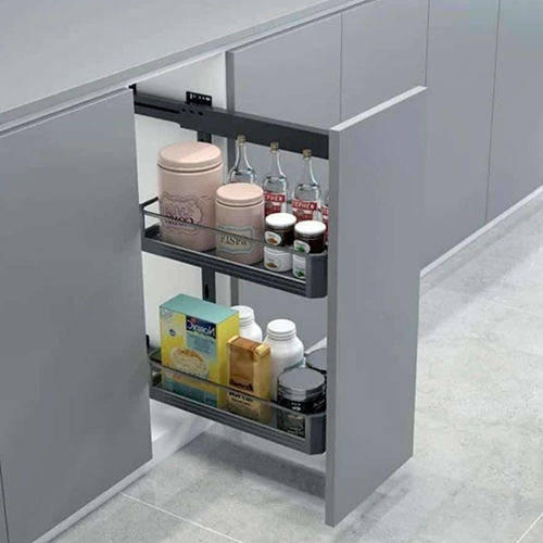 Bottle Pull Out - High-quality Steel & Premium Wood, Sleek Black Finish With Elegant Indian Style Design