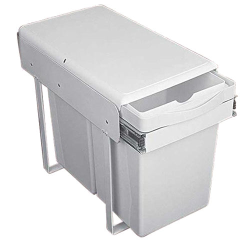 Double Plastic Dustbin - Color: White