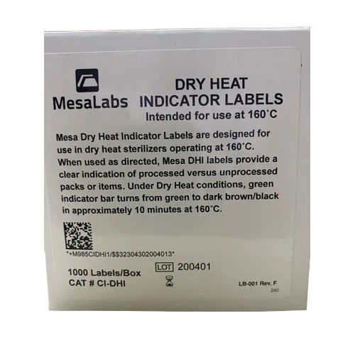 Dry Heat Indicator Labels - Color: White