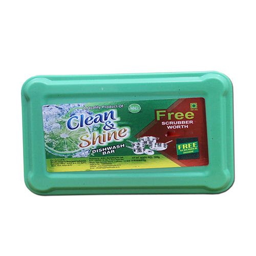 500Gm Clean And Shine Dishwash Bar - Color: Green