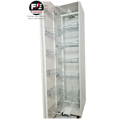 Pantry Unit - Stainless Steel & Glass Baskets , Versatile 12 Basket Storage for Kitchen & Living Room