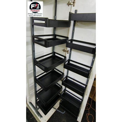 Pantry Unit Satin Black Softclose With 12 Baskets