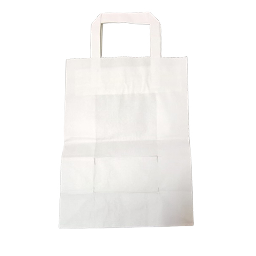 White Paper Bags - High-Quality Kraft Paper, Customizable Sizes & Designs, Elegant White Color for All Occasions, Disposable Convenience