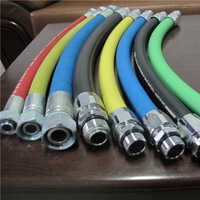 Ss Braided Ptfe Hose - 1/2 Inch Round , Multicolor Rubber Material, High-pressure Resistance Up To 1500 Psi, Lengths From 1m To 6m