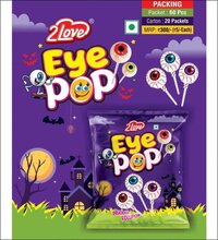 Eye Pop Lollipop - Solid Stick Format, 60 Pcs Pack | Sweet Flavor, Sugar Ingredient, 3 Months Shelf Life, Store In Dry Place