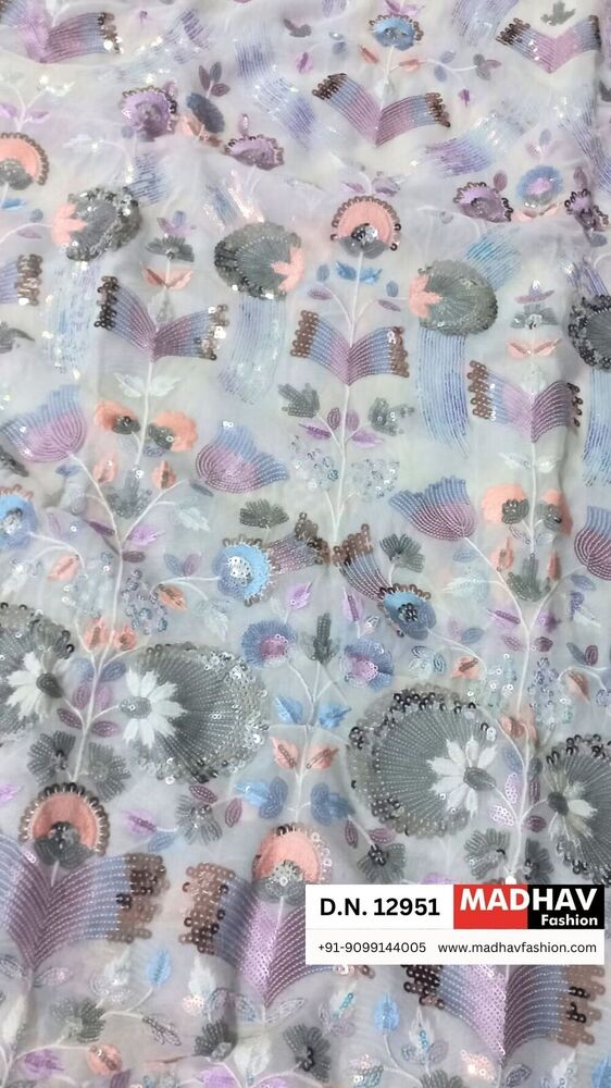 Shop Now Luxurious Sequins Georgette Fabric for Bridal & Partywear