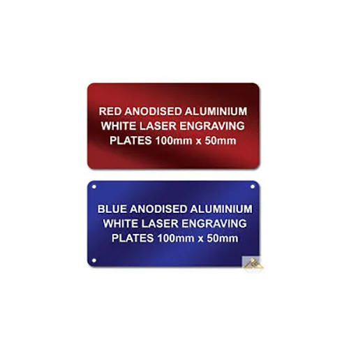 Anodised Laser Marked Label - Color: Blue And Red