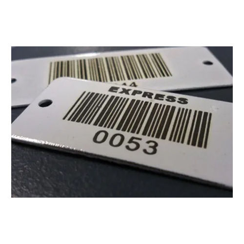 Barcode Metal Label - Color: Silver