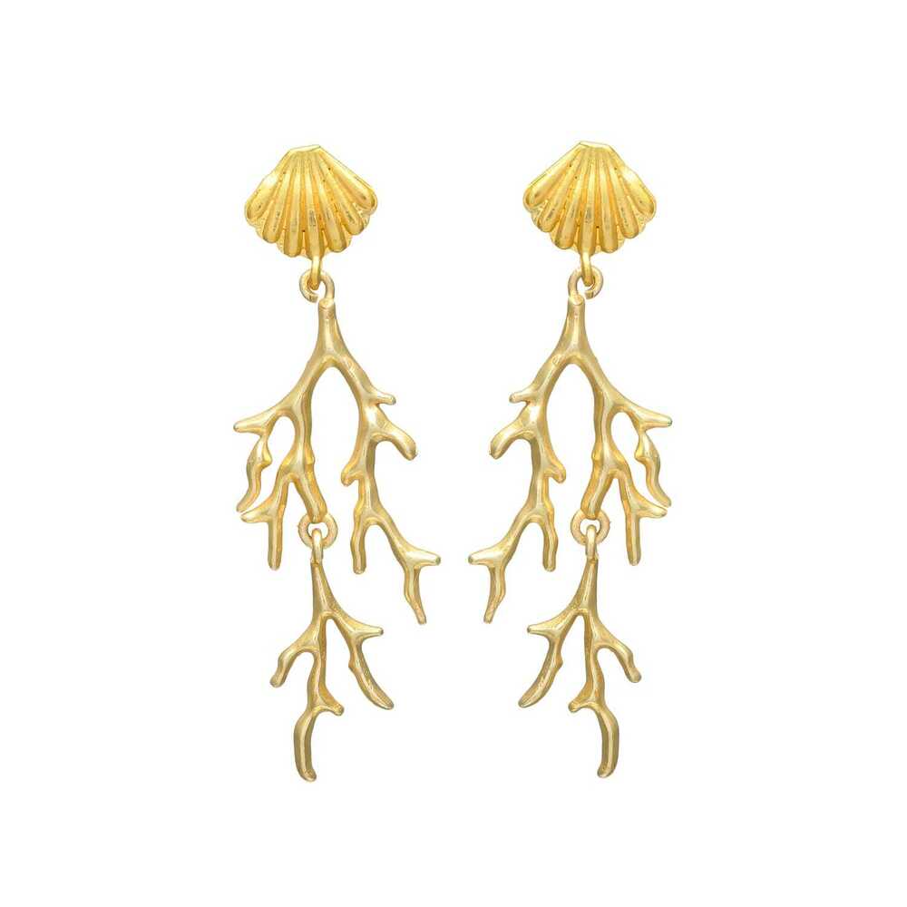 New arrival woman golden dangle earring with seashell Design head