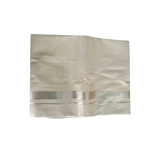Silver Men Tissue Cotton Fancy Dhoti
