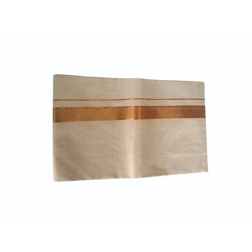Copper Gold Tissue Men Cotton Fancy Dhoti - Cotton Material, 4 Feet Size, Elegant White Color | Versatile for Weddings & Festivals, Easy to Use