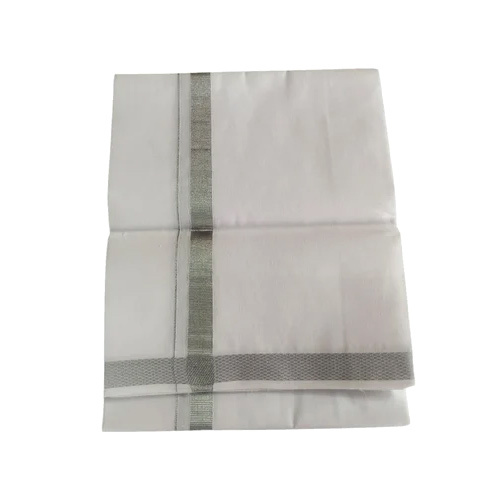 180GSM Silver Tissue Cotton Fancy Dhoti
