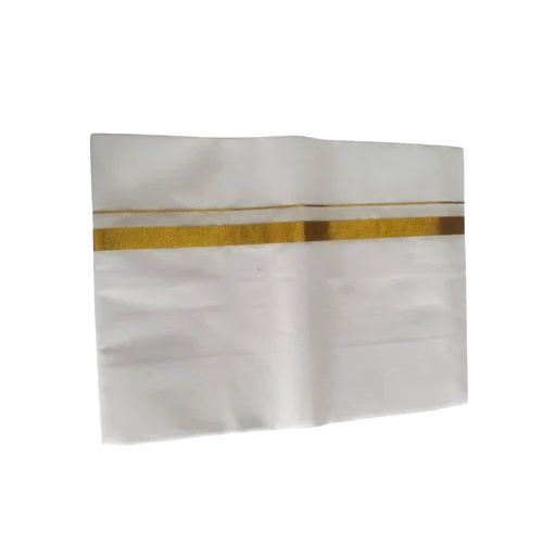 4m White Men Cotton Fancy Dhoti