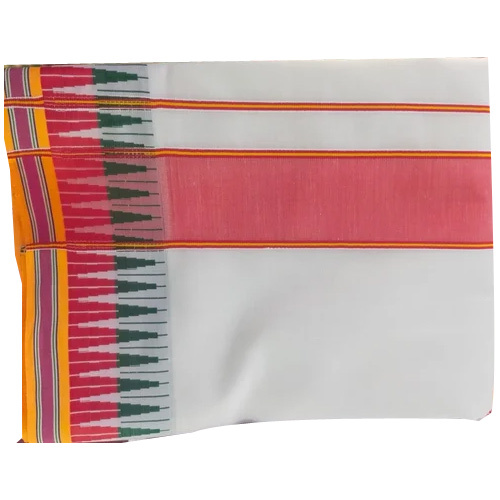 Mens Cotton white Dhoti and Angavasthram