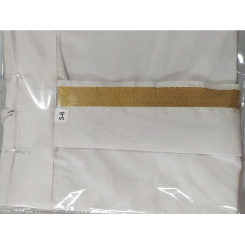 Panchakajam Gold Jari Cotton White Dhothi - Feature: Easy To Use