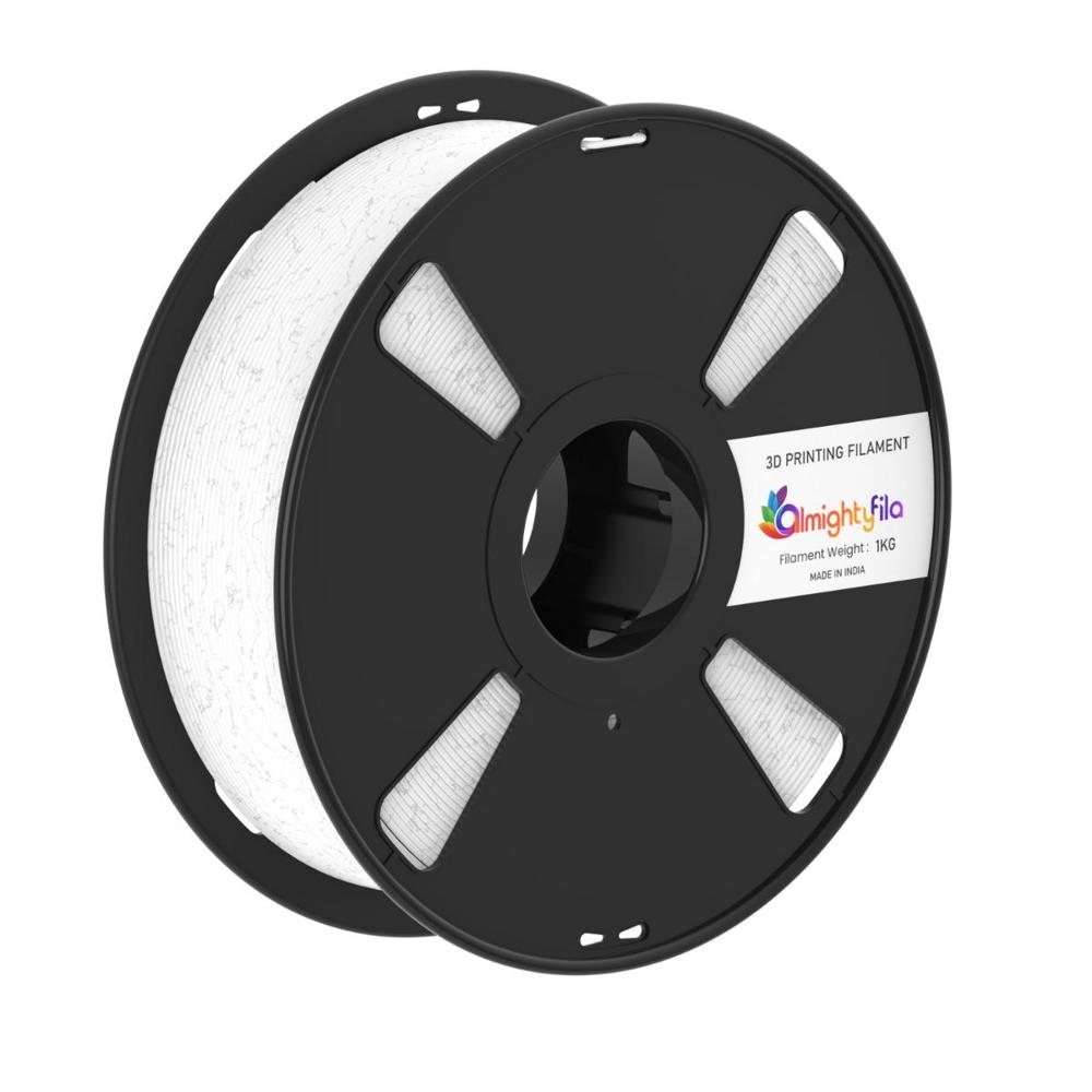 Almightyfila 1.75Mm Marble White Pla+ 3D Printer Filament - Color: Black