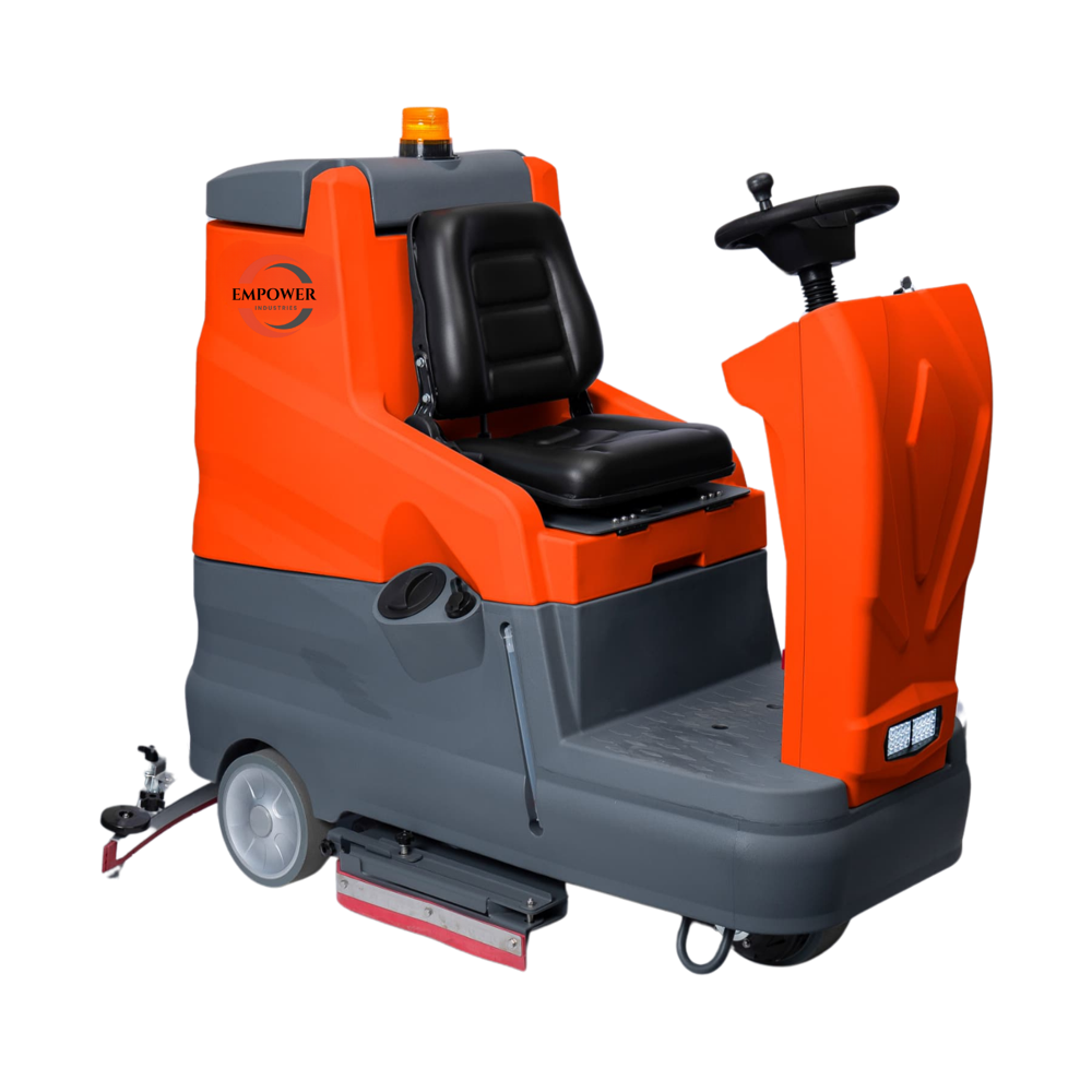 Industrial Small Driving Brush Floor Scrubber - Color: Gray