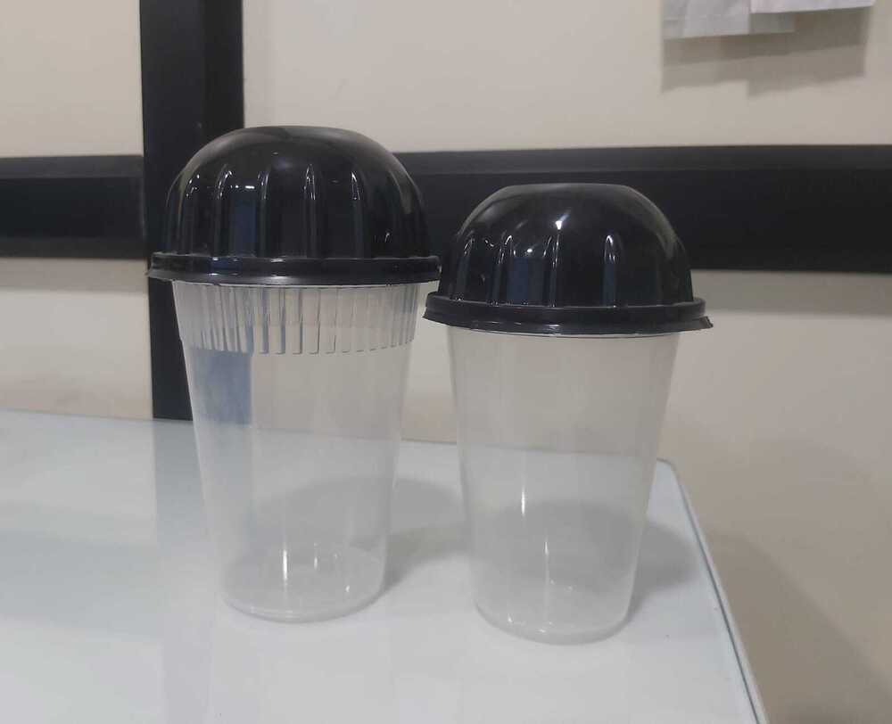 Disposable Plastic Glass with Dom Lid