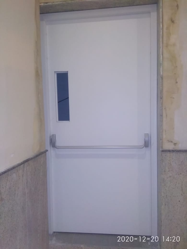 Metal Fire Resistant Door - Color: Silver