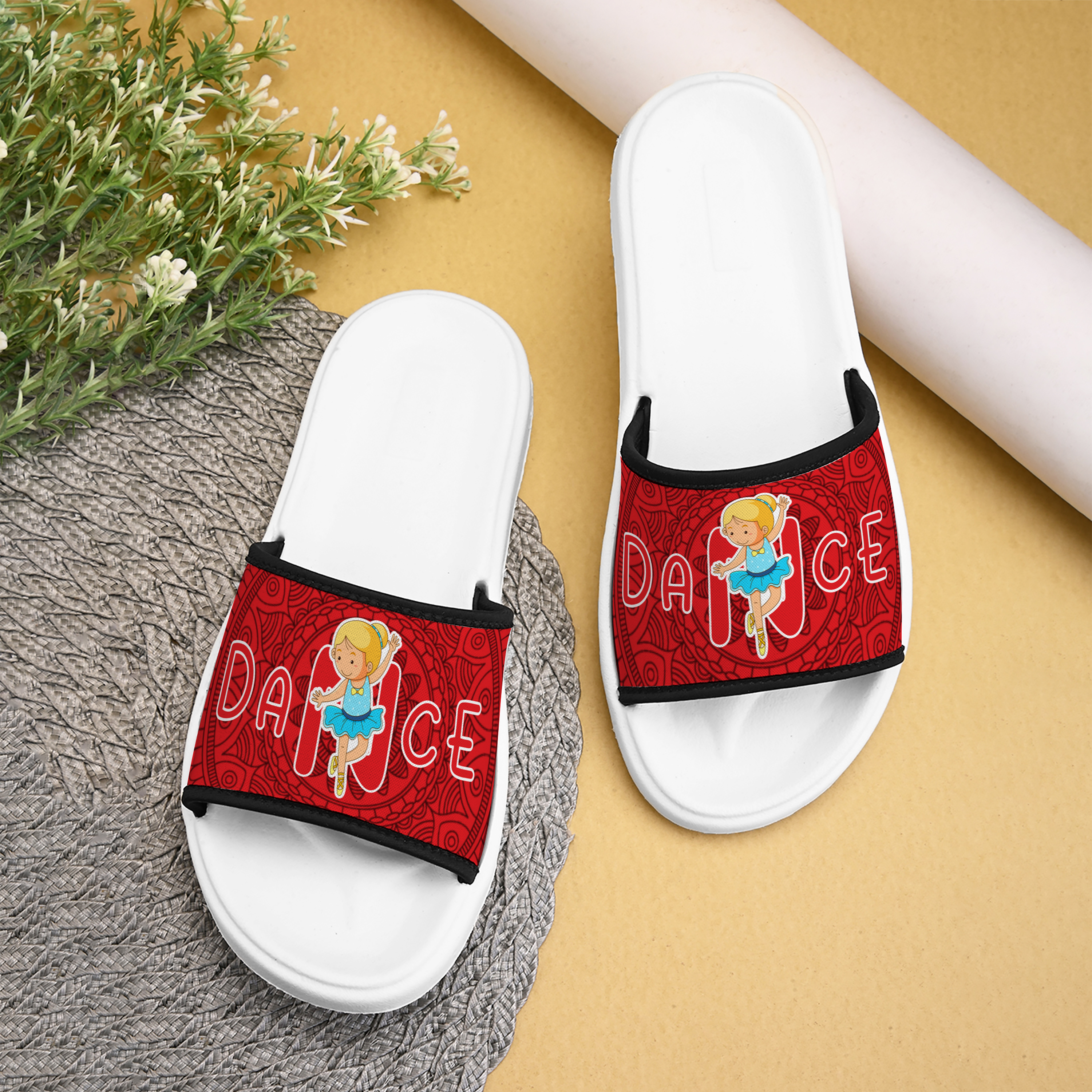 Dancing Anime Girl Slippers Women Flip Flop |Casual, Outdoor & Indoor, EVA Sole| Stylish Printed Chappal for beach, Home, Party