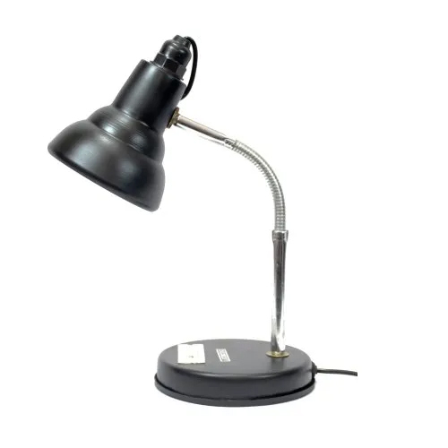 New Jyoti Chrome Neck Black Study Lamp - Aluminum & Iron, Round Shape, Electric Power Source | Modern Design for Adjustable Lighting