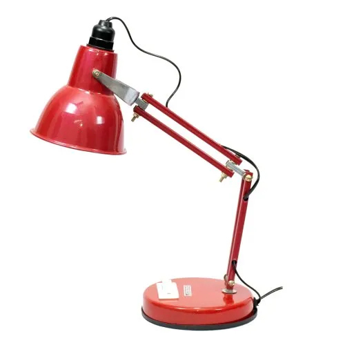 Tairy Round Study Lamp - Aluminium, Iron Medium Size, Red Color, 15W Electric Power, Modern Style - Bright White Illumination