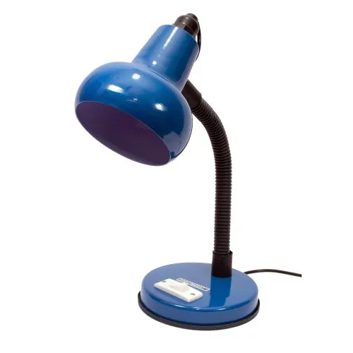 Blue Metal Table Lamp - Round Shape, 10 Watts Power Consumption, Warm White LED Lighting, Modern Design
