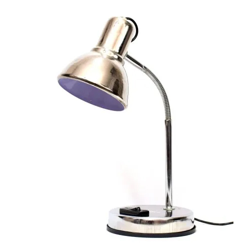 Chrome Body Reading Lamp - Mild Steel Construction , Sleek Silver Color , Adjustable Neck For Targeted Illumination