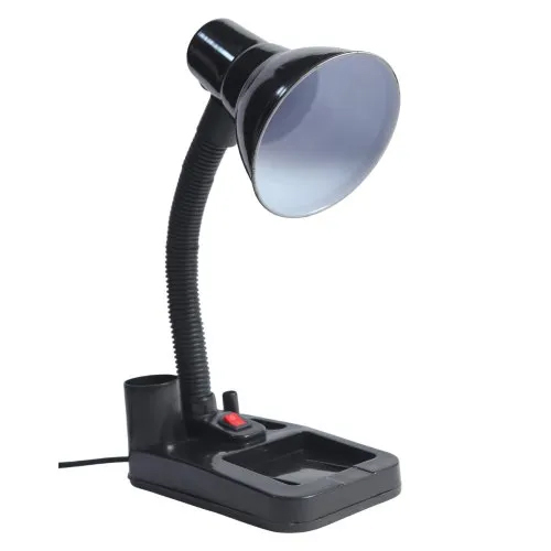 Adjustable Black Desk Lamp - Metal & Pp, 7 X 4 X 14 Inches, Sleek Black Design, 10w Power Consumption, Warm White Fluorescent Lighting, Adjustable Angle