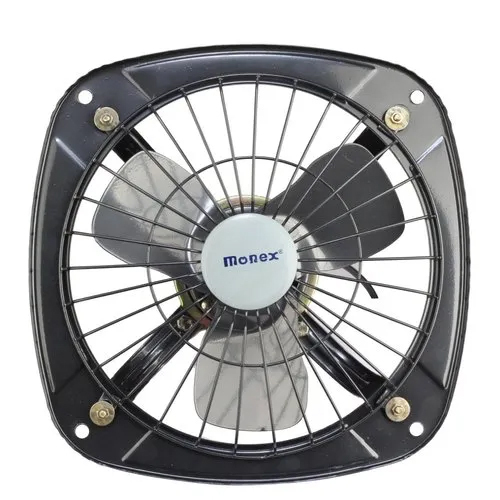 Grey Metallic Exhaust Fan - Metal, 12 Inch, Grey Color | Wall-mounted, 3 Blades, Electrical Power Source