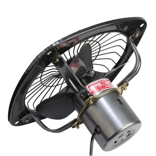 Grey Metallic Exhaust Fan - Metal, 12 Inch, Grey Color | Wall-mounted, 3 Blades, Electrical Power Source
