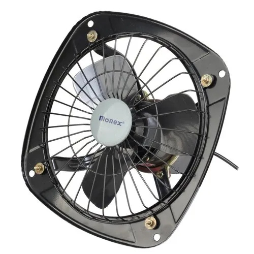 Grey Metallic Exhaust Fan - Metal, 12 Inch, Grey Color | Wall-mounted, 3 Blades, Electrical Power Source