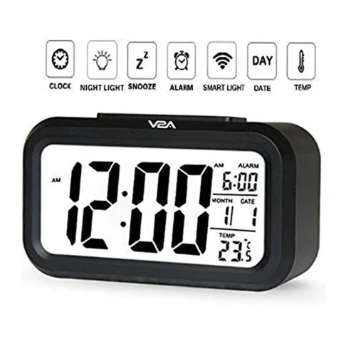 Digital Alarm Clock - Color: Black