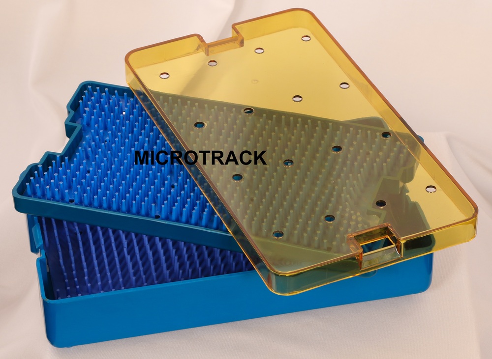 Sterilization Tray With Double Mat - Color: Yellow & Blue