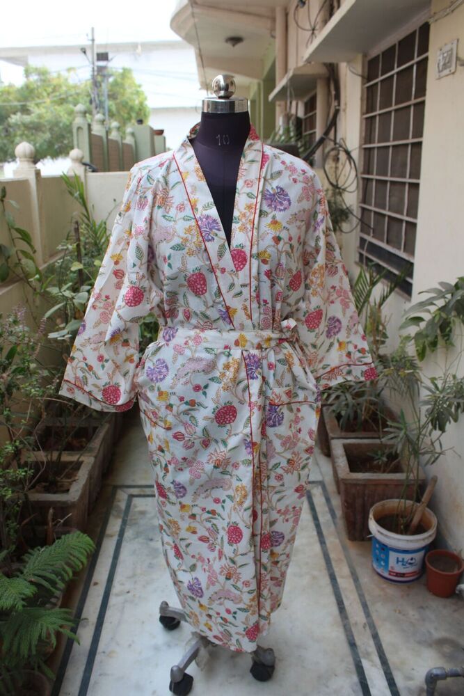 Printed Cotton Kimono Bathrobes