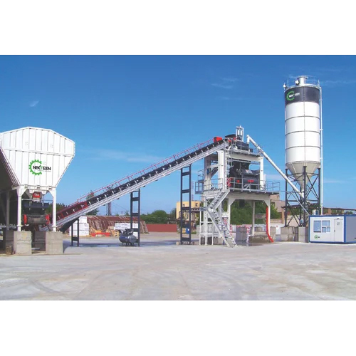 Twin Shaft Concrete Batching Plant - Color: White