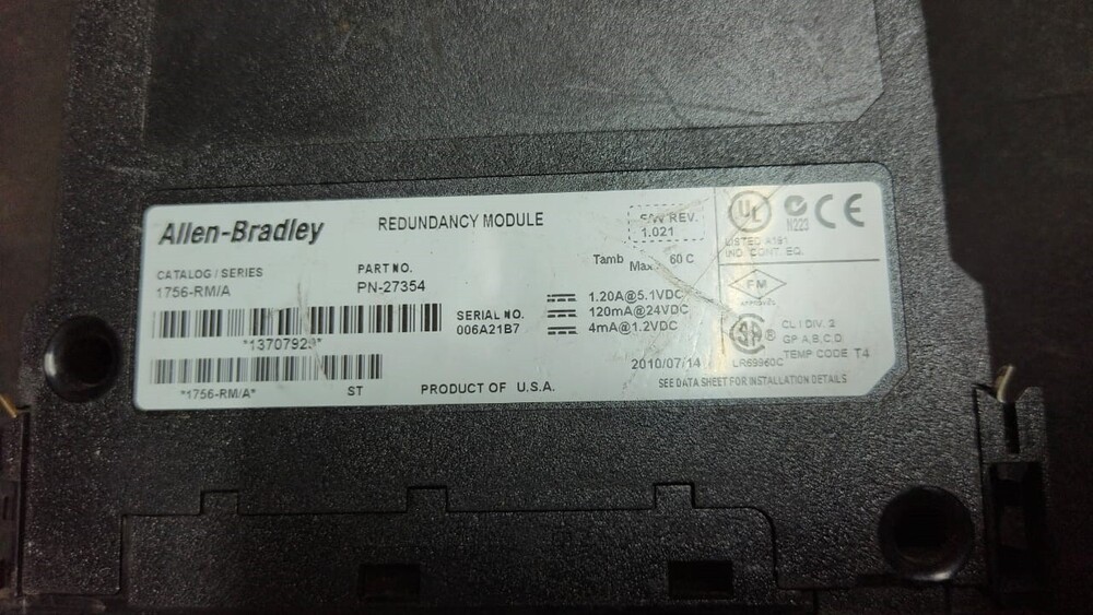 Allen Bradley  Redundancy Module 1756-rm/a - Color: Black