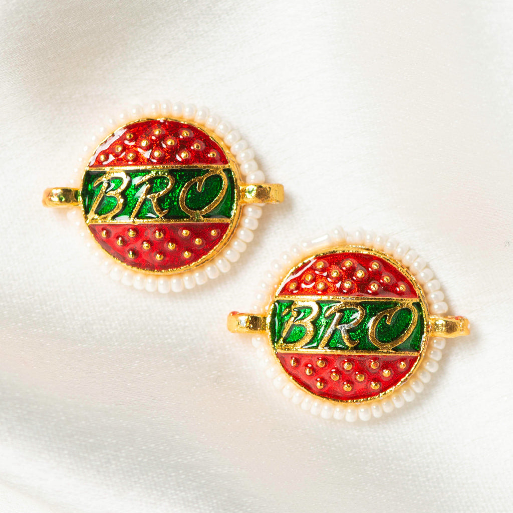 BRO Meenakari Kundan Beads | Size : 17mm | 12Pcs-MKB-2500