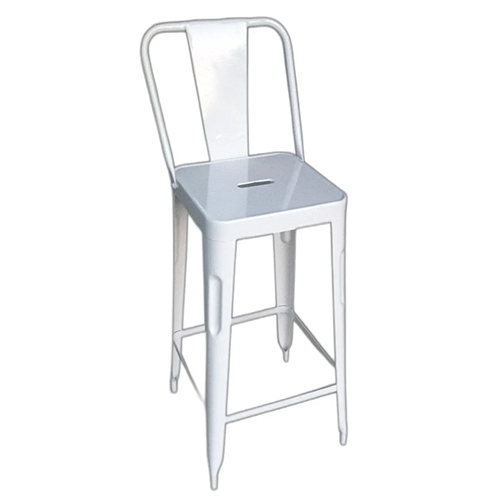 White Cafeteria Bar Stool Chair