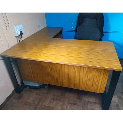 L Shaped Office Table - Color: Brown