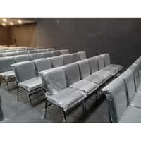 Auditorium Leather Chair - Mild Steel With Cushion, 1 Seater, Any Color | Easy To Clean, Moisture-proof, Recyclable, Polished Finish