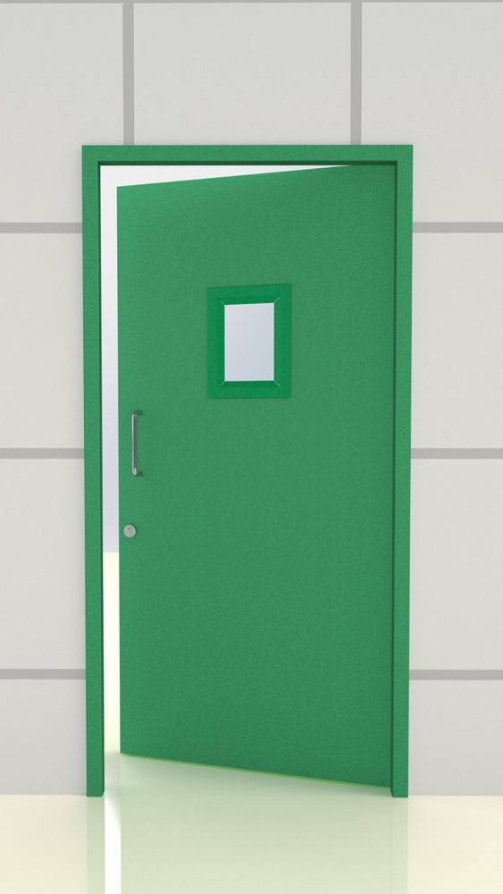 Fire Resistant Hinged Door - Color: Blue