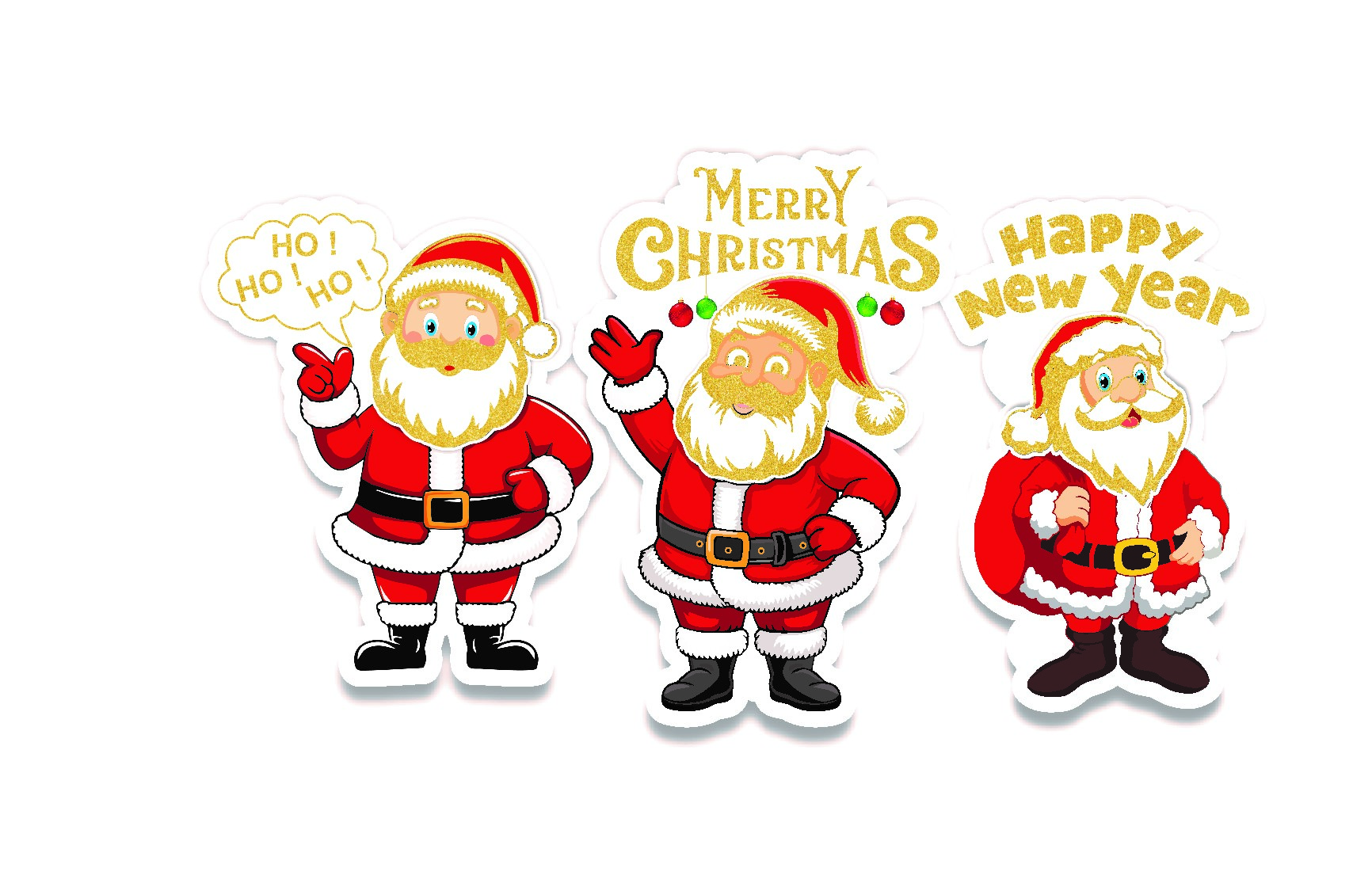 Merry Christmas Santa 3d Posters - Glossy Finish, 18x27 Inches | Vibrant Red Color, Perfect For Festive Decorations