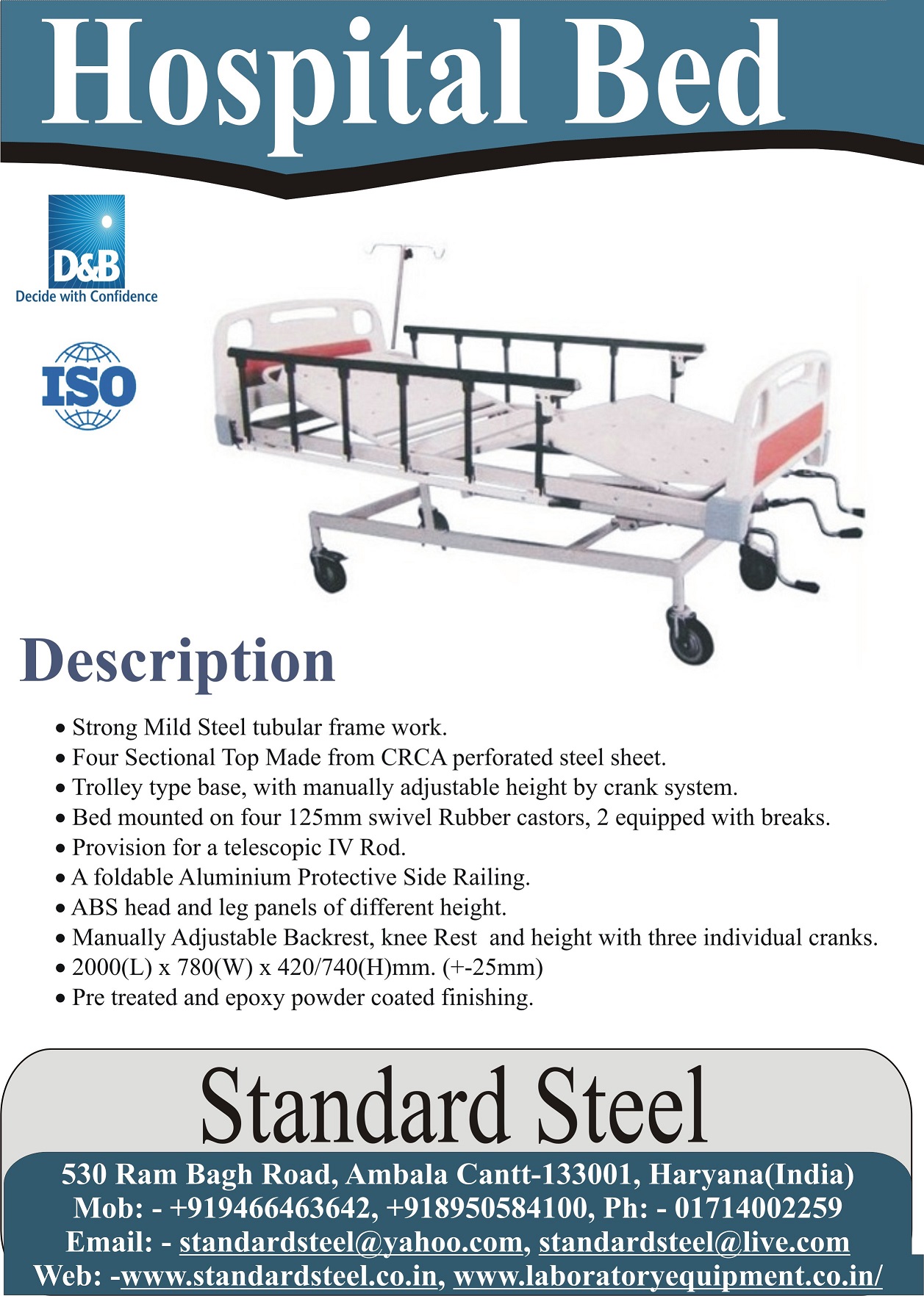 Manual ICU Bed