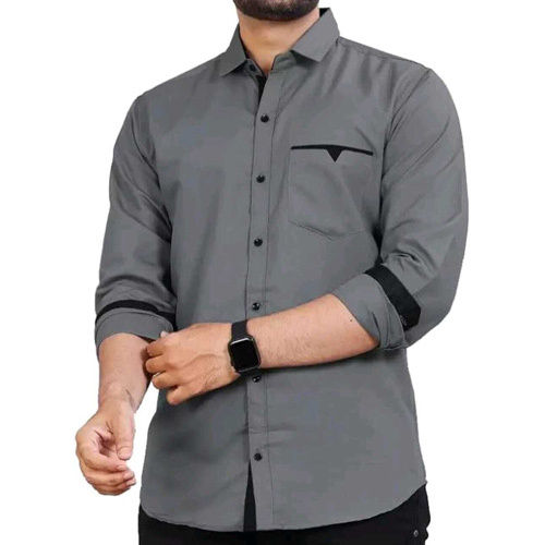 Regular Fit Solid Cotton Casual Shirt For Mens