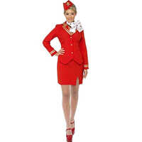 Plain Poly Cotton Air Hostess Uniform Red - Color: Different Available