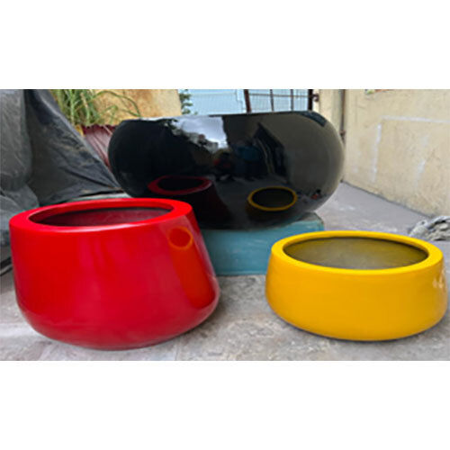 Fiberglass Frp Planters - Color: Red & Yellow