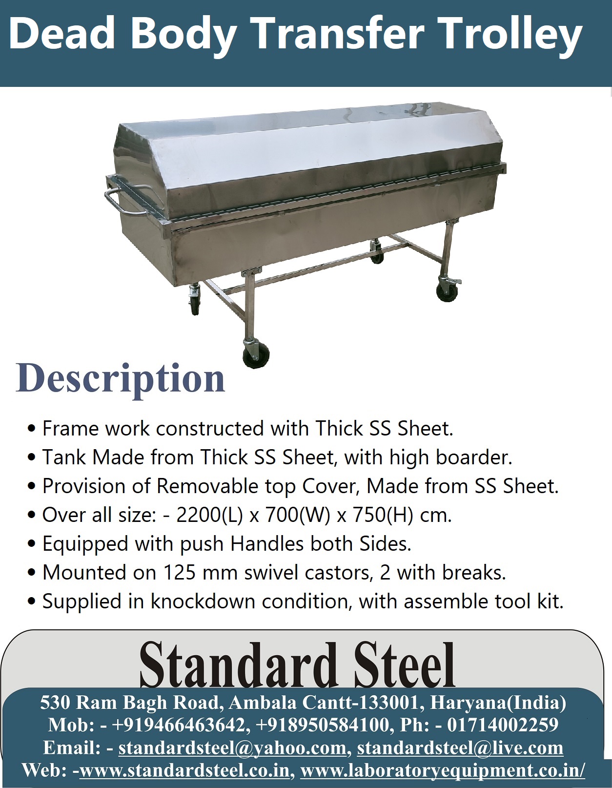 Dead Body Cadaver Trolley