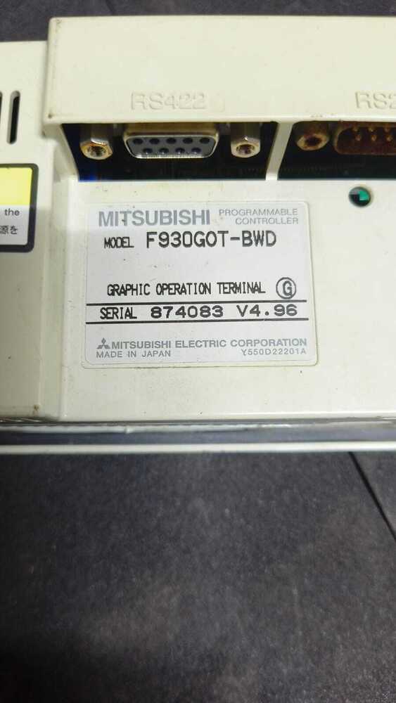 Mitsubishi Hmi F930got-bed - Plastic & Lcd Screen, 168 X 84 X 35 Mm, Gray | Touchscreen Interface For Industrial Automation, 24v Dc Power