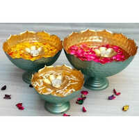 Metal Lotus Urli - Color: Multicolor